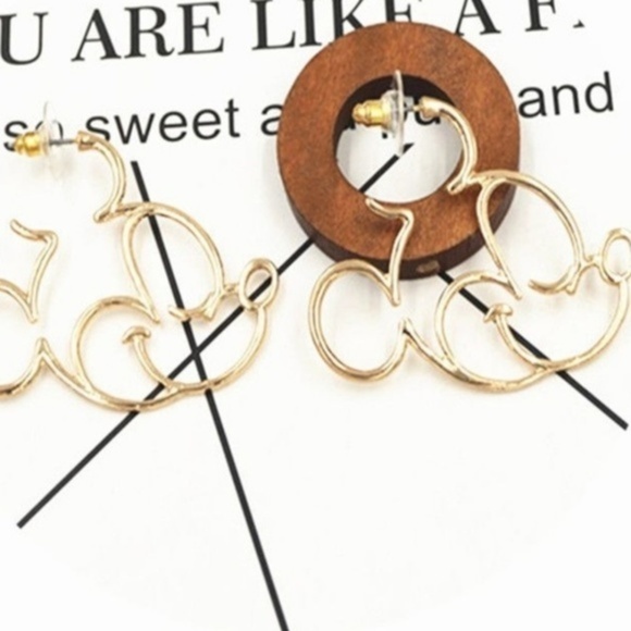 Mickey Mouse Faux Gold Earrings - Picture 4 of 4